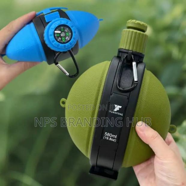 Foldable Silicone Water Bottle With Compass Capacity 580mls Cn