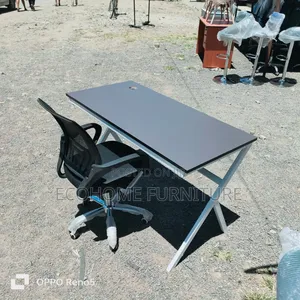 Secretarial Mesh Chair and Metallic Desk