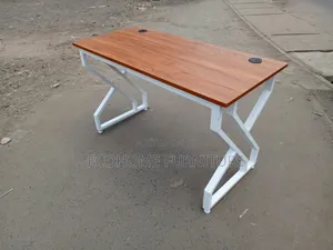 Metallic Study Desk With White Frame