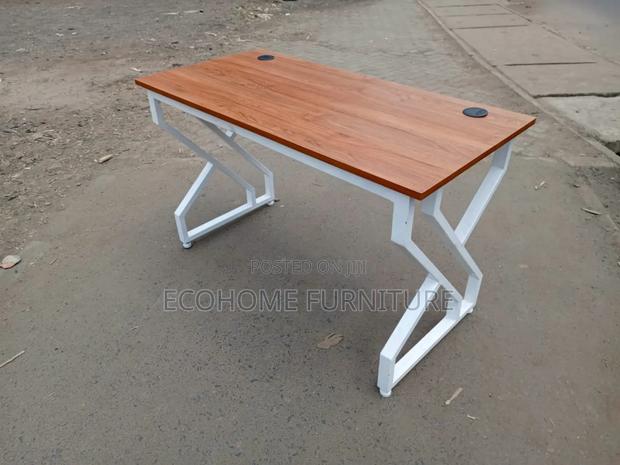 Metallic Study Desk With White Frame
