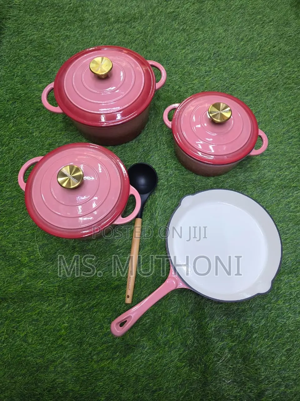 7pcs Hmocharo Enameled Cast Iron Cookware Set