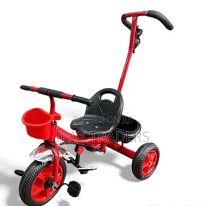 Tricycle With Push Handle Red