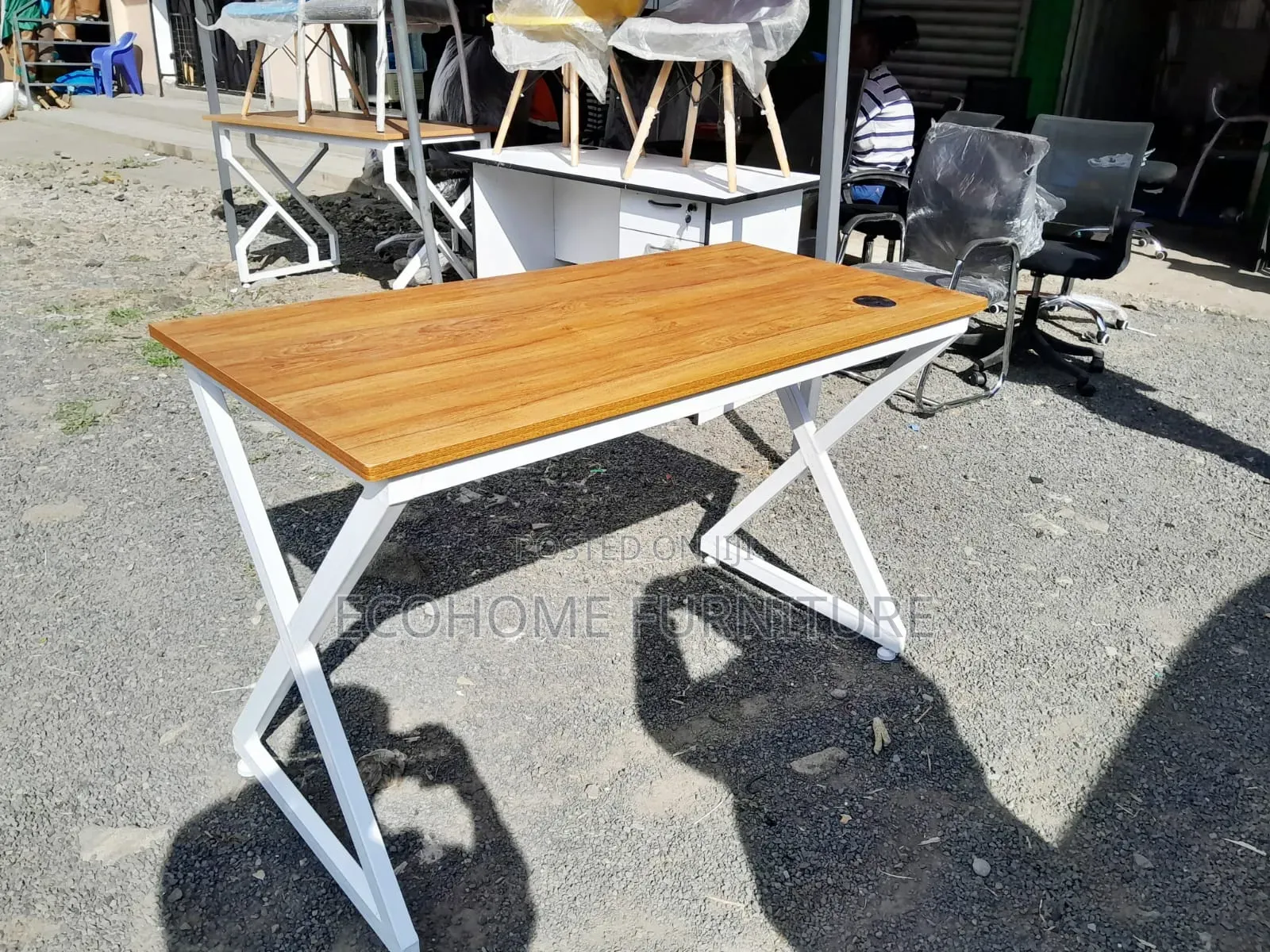 Metallic Home Study Desk With Z Design on Frame