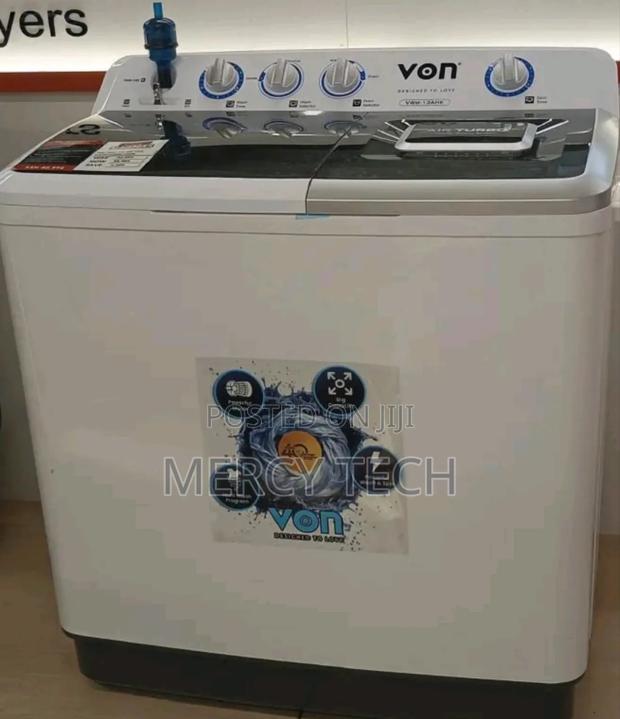 Von 13kgs Twin Tub Washing Machine -White