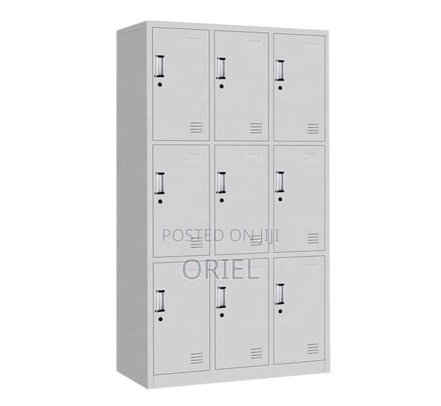 Office Cabinets:- Modern 9-Locker Staff Storage Cabinet - thumbnail 5