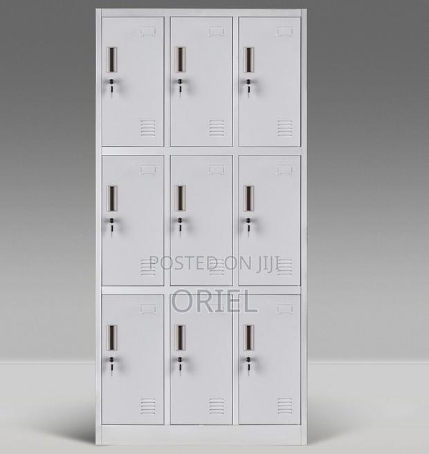 Office Cabinets:- Modern 9-Locker Staff Storage Cabinet - thumbnail 8