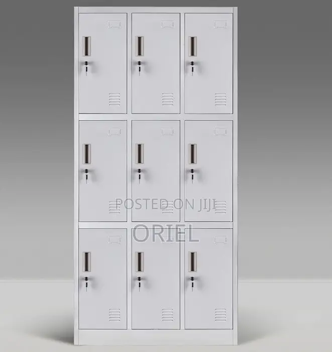 Office Cabinets:- Modern 9-Locker Staff Storage Cabinet