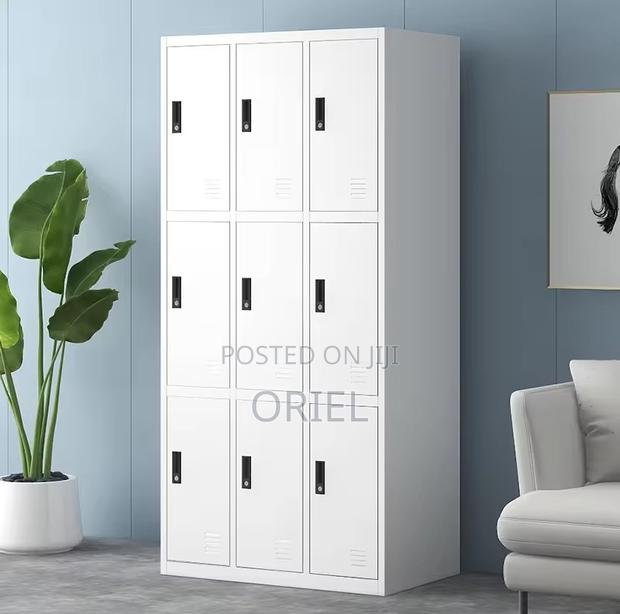 Office Cabinets:- Modern 9-Locker Staff Storage Cabinet - thumbnail 9