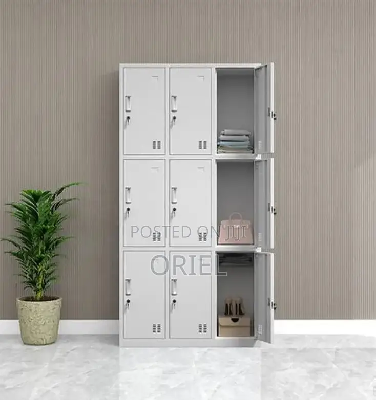 Office Cabinets:- Modern 9-Locker Staff Storage Cabinet