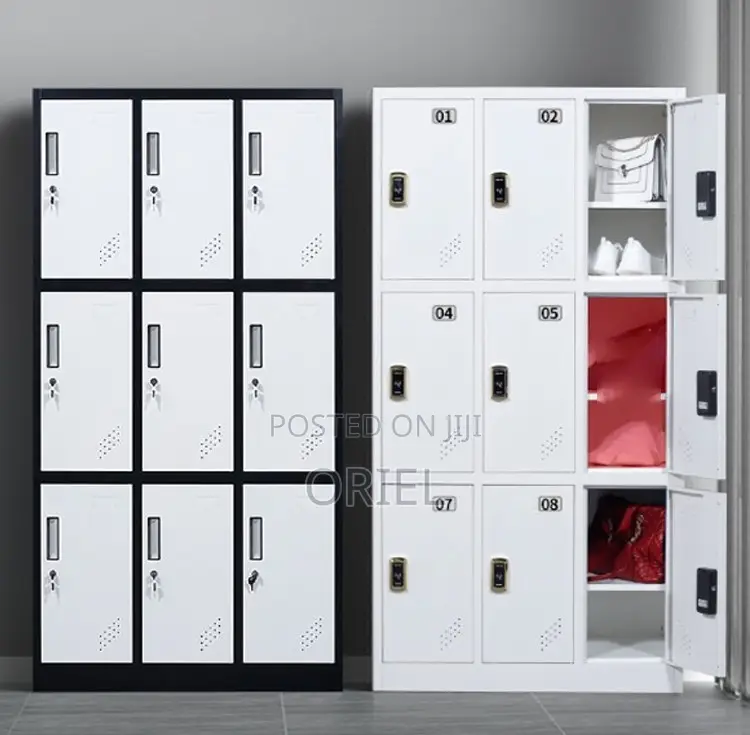 Office Cabinets:- Modern 9-Locker Staff Storage Cabinet