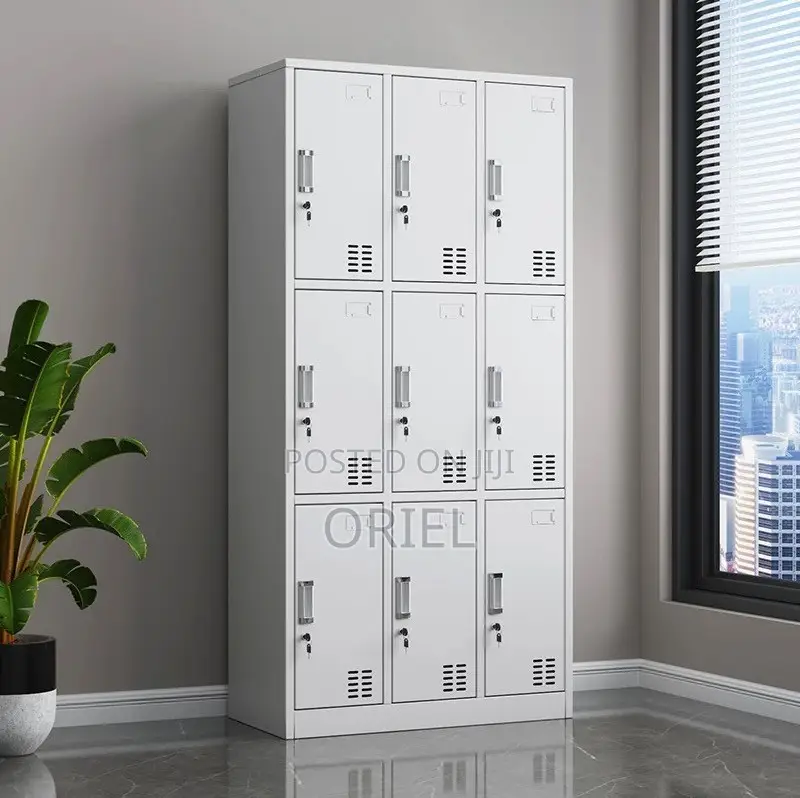 Office Cabinets:- Modern 9-Locker Staff Storage Cabinet