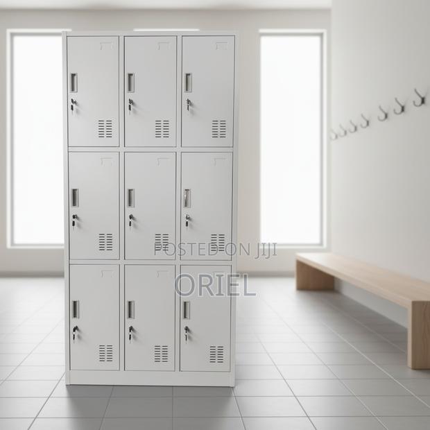 Office Cabinets:- Modern 9-Locker Staff Storage Cabinet - thumbnail 15