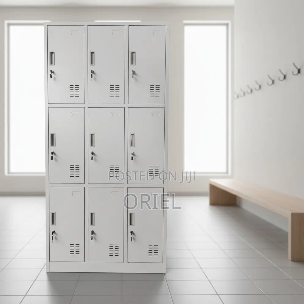 Office Cabinets:- Modern 9-Locker Staff Storage Cabinet