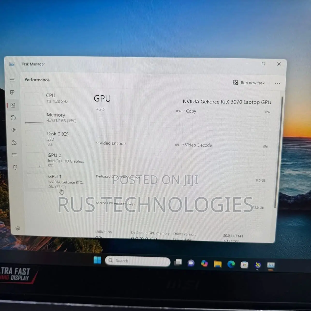 Laptop MSI GS66 Stealth 10SGS 16GB Intel Core i7 SSD 512GB