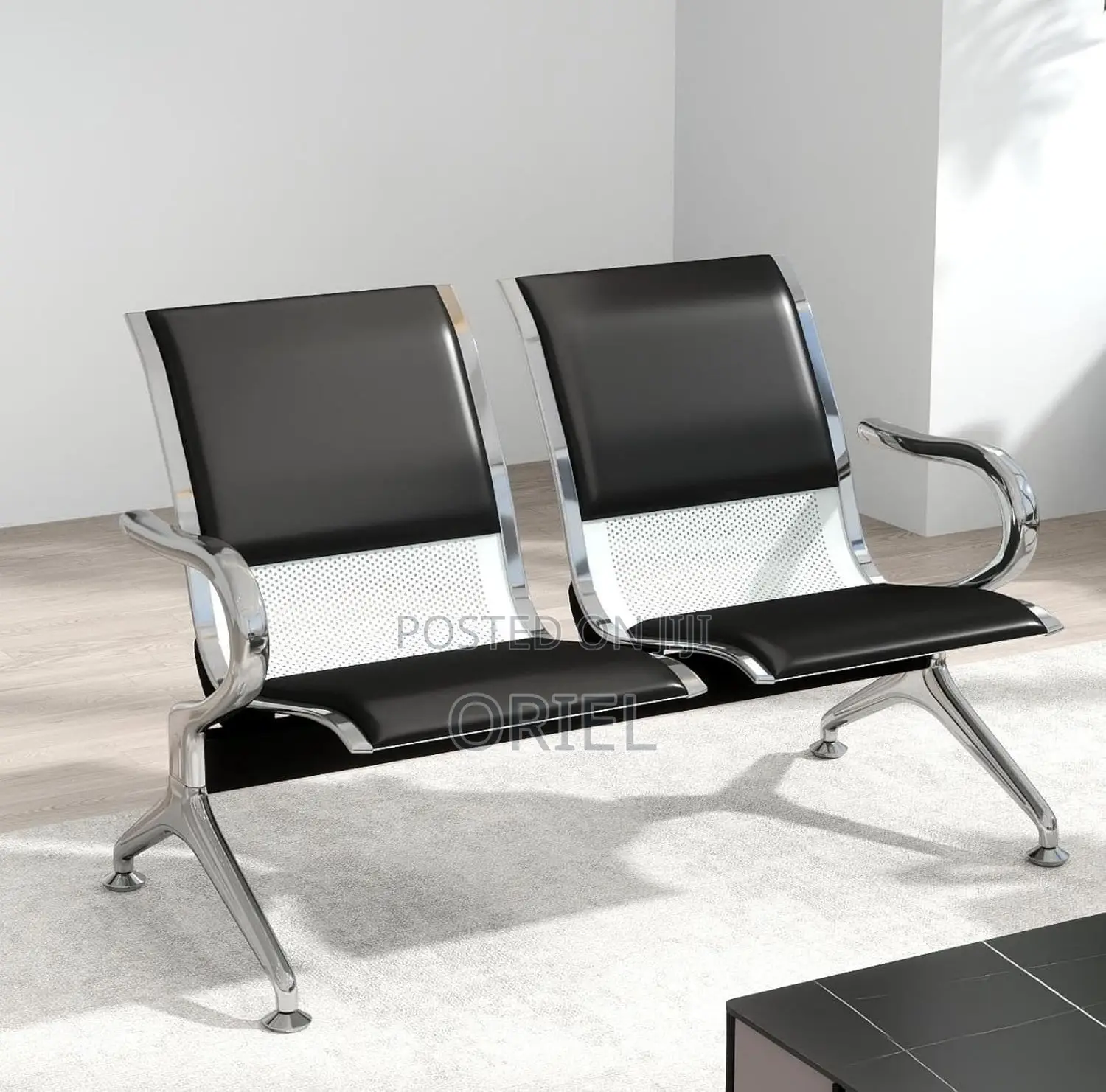 Reception Benches:- Padded 2 Seater Reception Waiting Bench