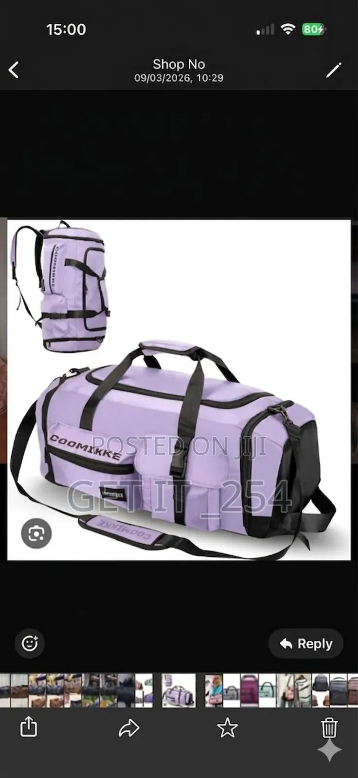  Restocked  Multi-Functional Travel Gym Bag
 Spacious With