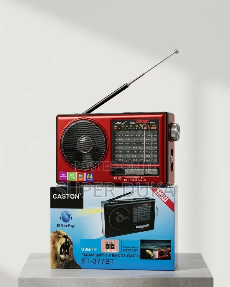 Caston St-377bt 9-Band Radio, Bluetooth Speaker, Usb/Tf Mp3 Player