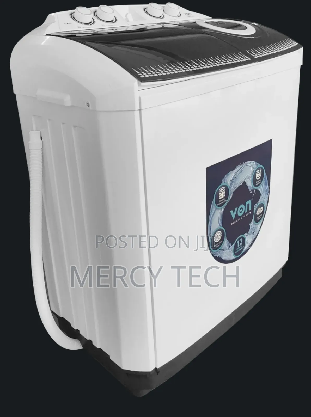 Von 11kgs Twin Tub Washing Machine -White