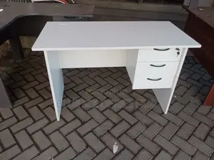 All White Office Working Desk
