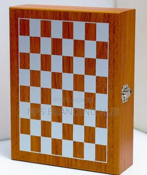 Chess Bar Set,Wooden Box With A Built-in Chessboard