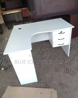 White Office L-Shape Desk