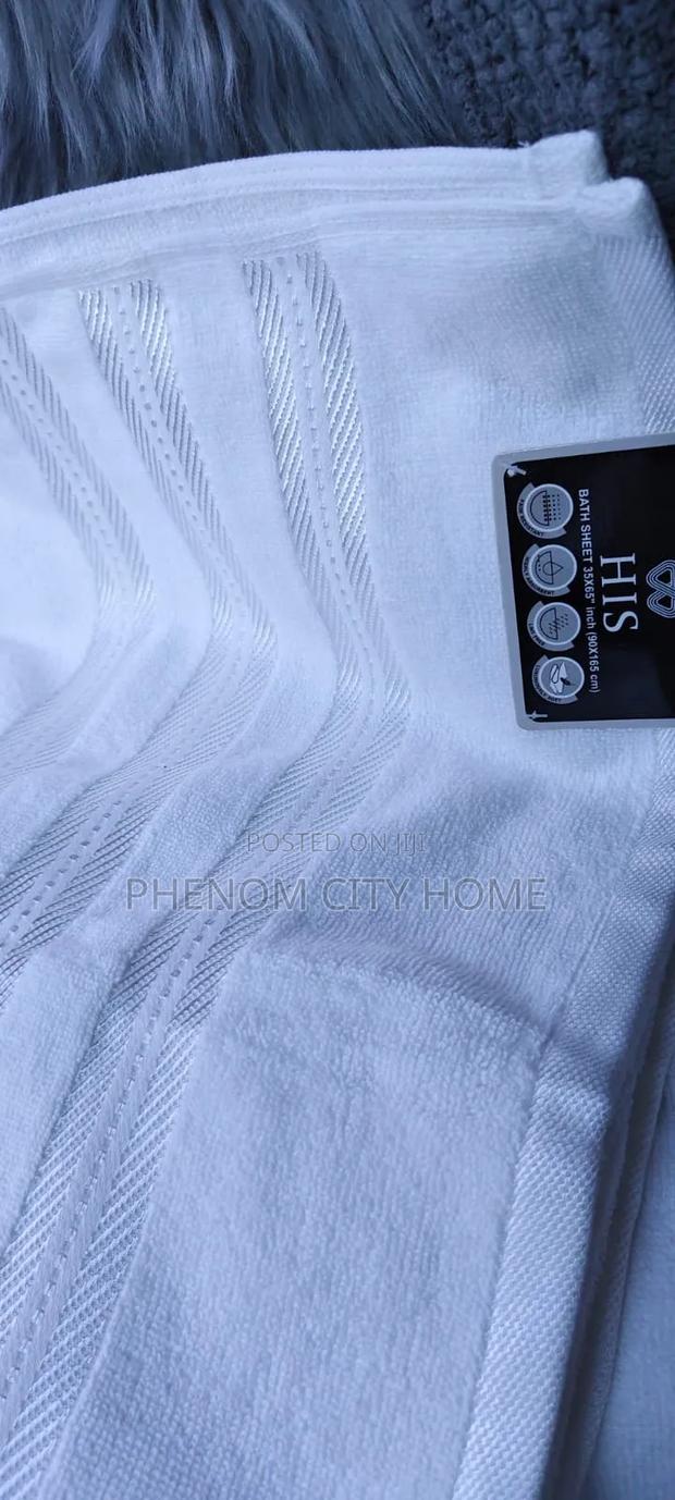 High End White His Large Towels