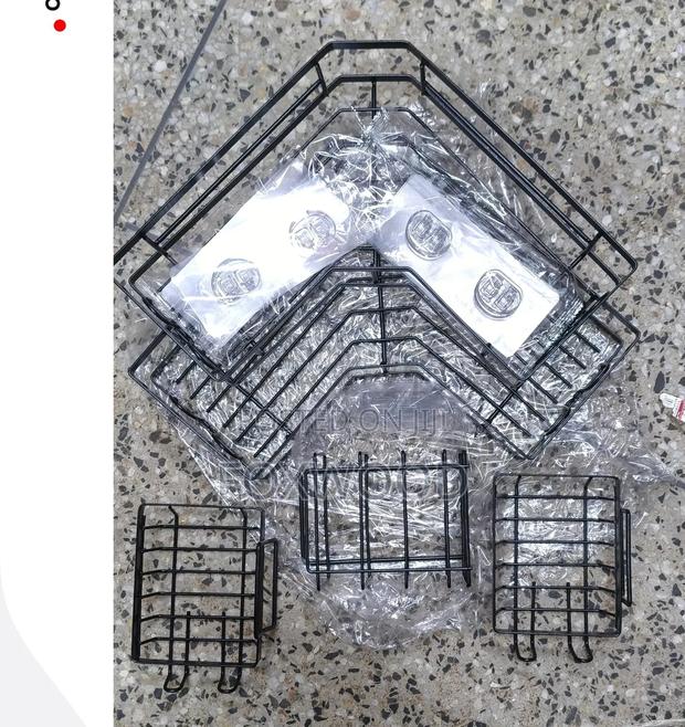 5pcs Set Triangular Shower Caddy Shelf/ Wall Organizer - thumbnail 2