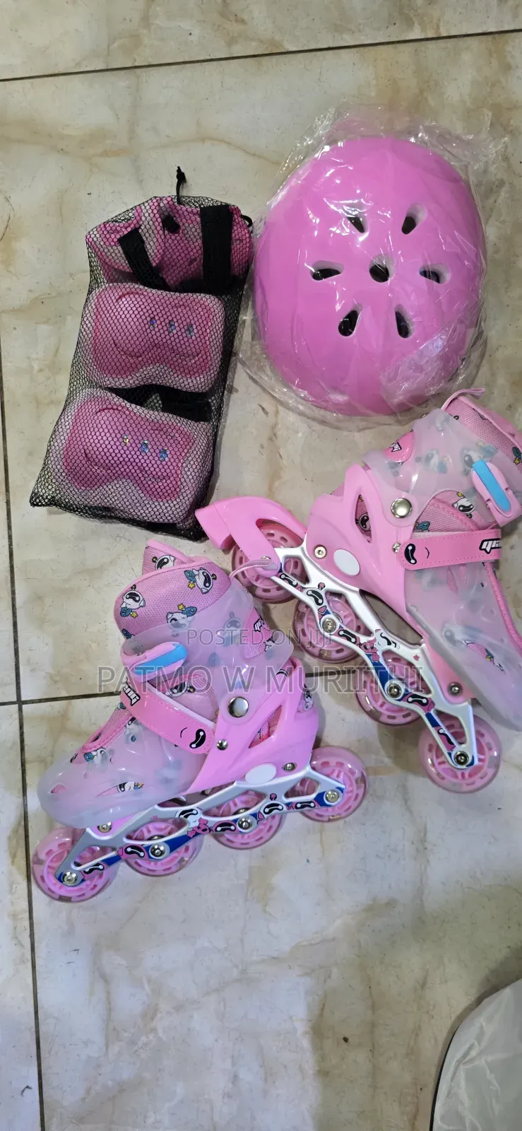 Skating Shoe| Kids' Adjustable Inline Skates +Knee, Elbow Wrist Guards