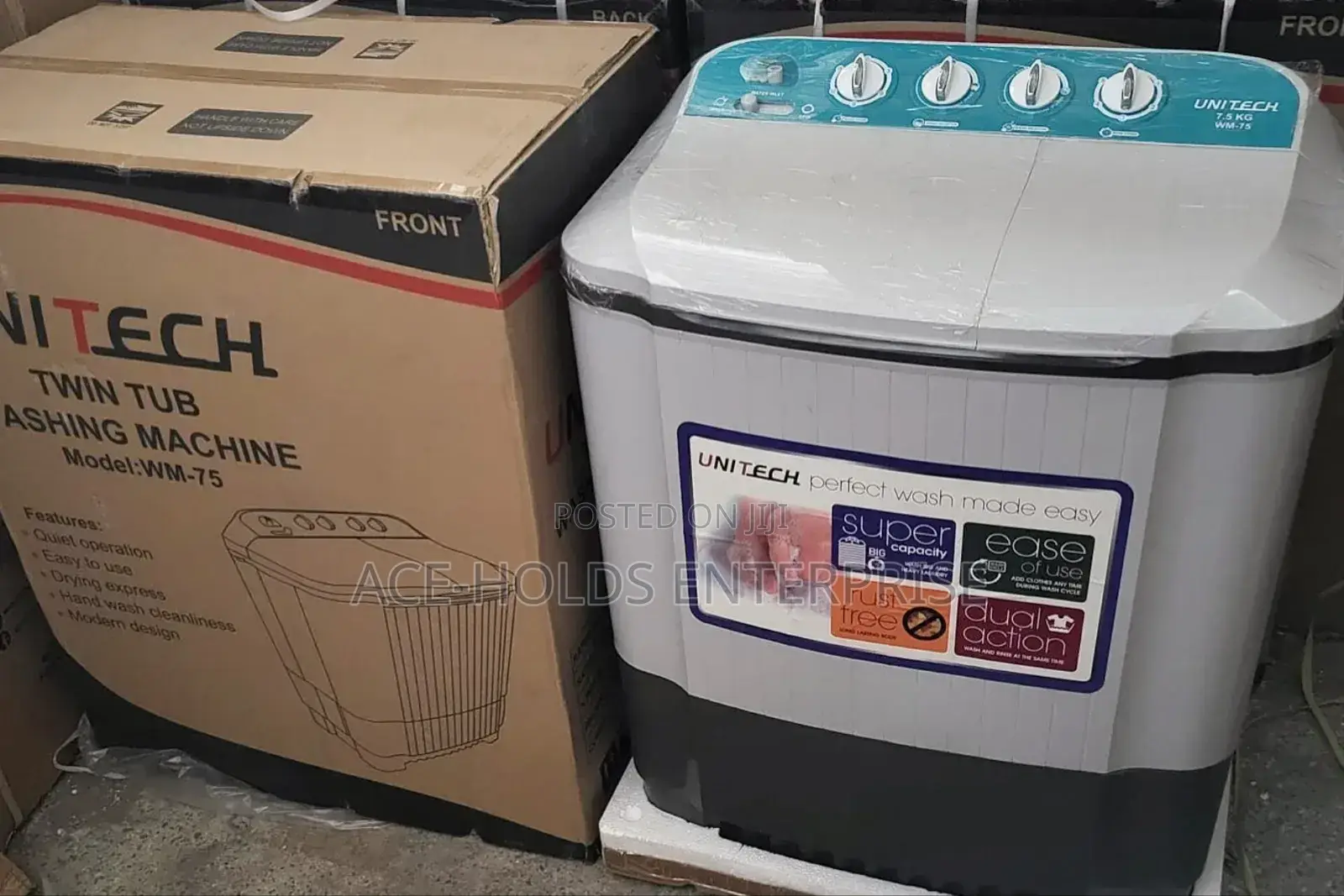 Unitech 7.5kgs - Twintub Top Load Semi-Automatic Washing Machine