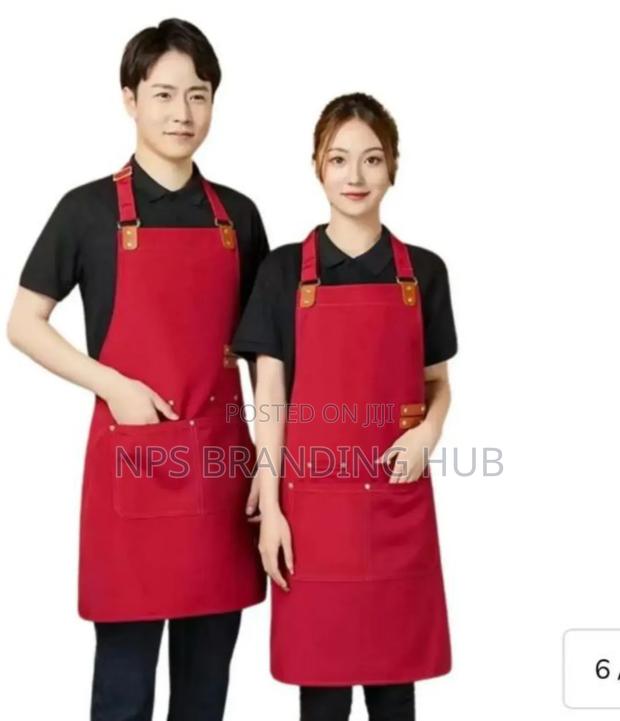 Canvas Chef Apron | Adjustable Straps Large Pockets Kenya Hp - thumbnail 2