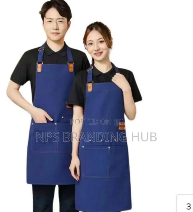Canvas Chef Apron | Adjustable Straps Large Pockets Kenya Hp - thumbnail 3