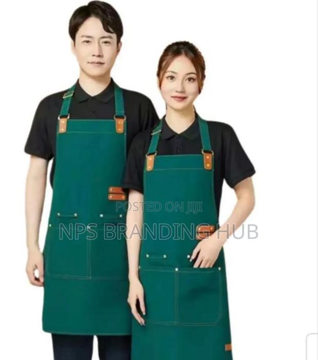 Canvas Chef Apron | Adjustable Straps Large Pockets Kenya Hp - thumbnail 4