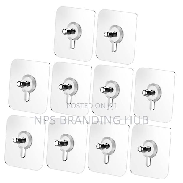 10pcs Strong Adhesive Sticky Wall Hook With Screw Cn