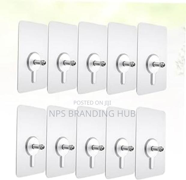 10pcs Strong Adhesive Sticky Wall Hook With Screw Cn - thumbnail 2
