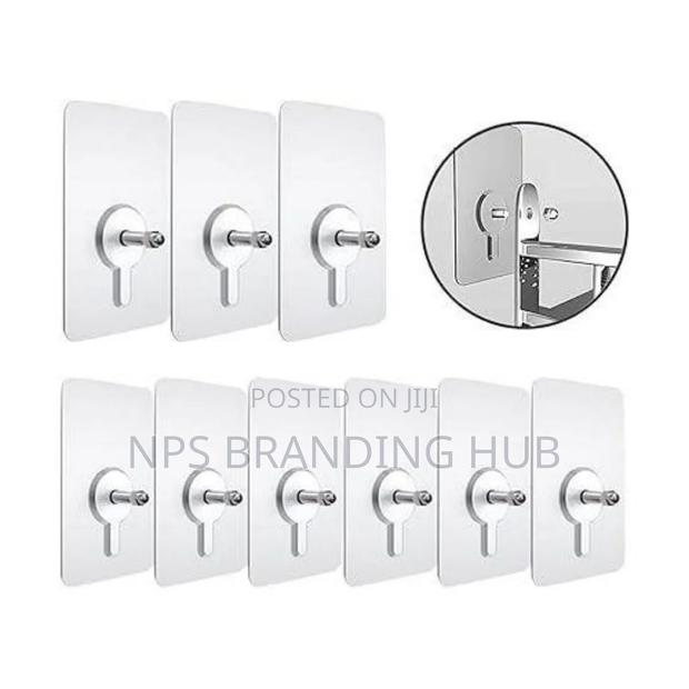 10pcs Strong Adhesive Sticky Wall Hook With Screw Cn - thumbnail 3