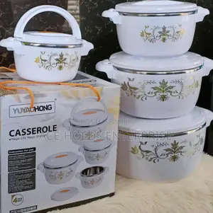 Insulated 4pcs Casserole Food Hotpots - 1000, 2000, 4000 6000ml