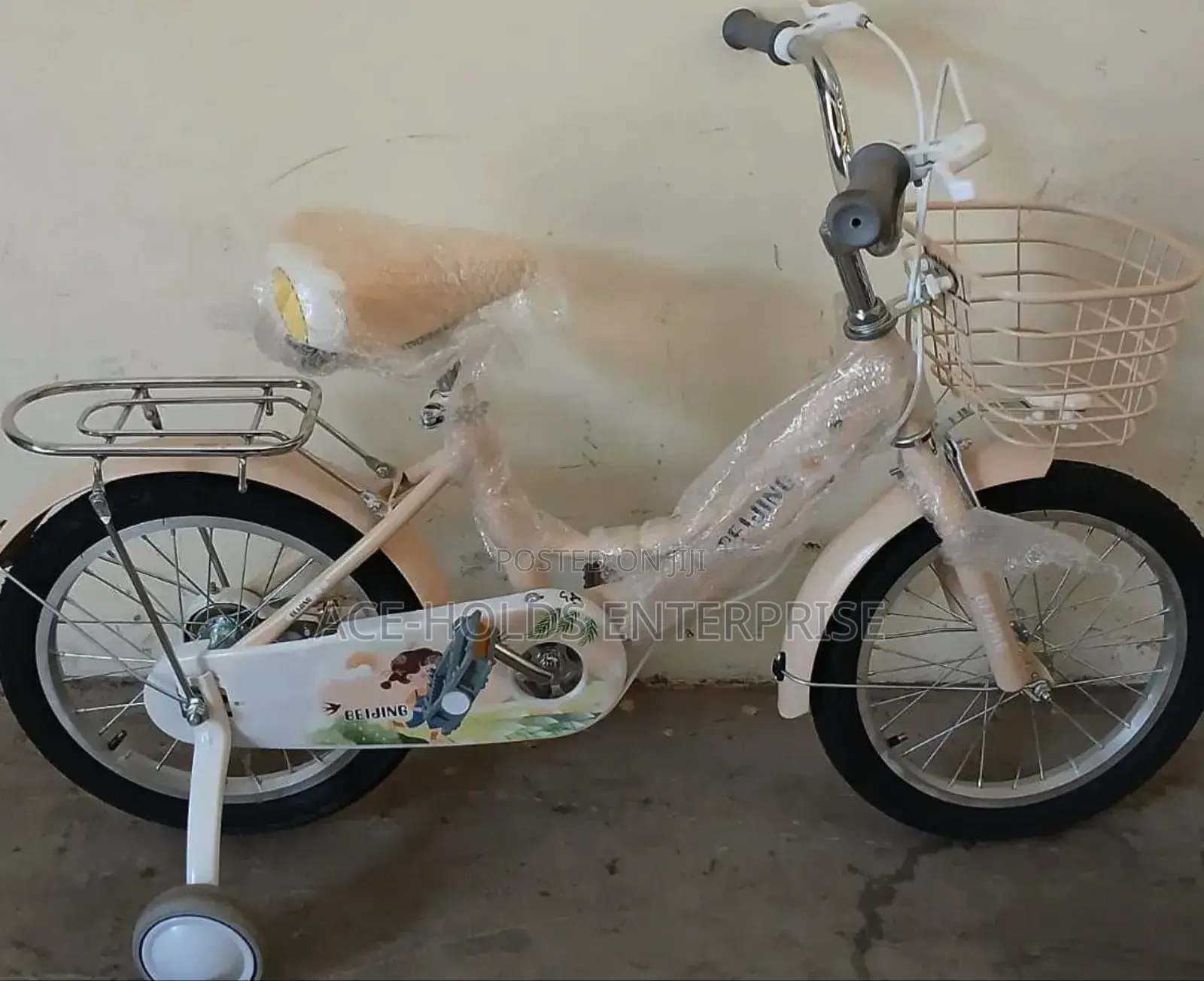 Perfect for Little Riders, Cream Ladybird Bike - Size 16
