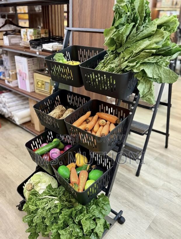 4-Layer Multipurpose Vegetable and Fruit Basket Rack With Wheels - thumbnail 2