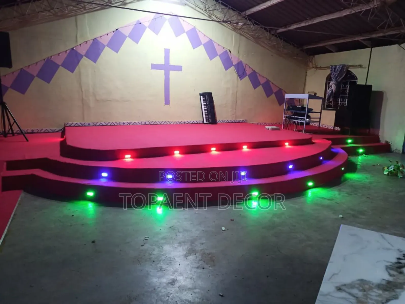 Church Decor Wall to Wall Floor Red Carpets