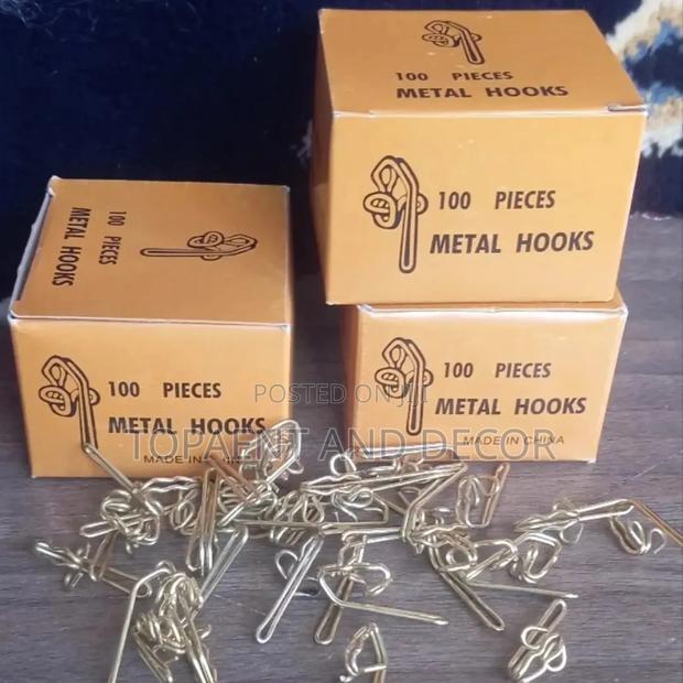 100pcs Box Gold Drapery Metal Curtain Hooks