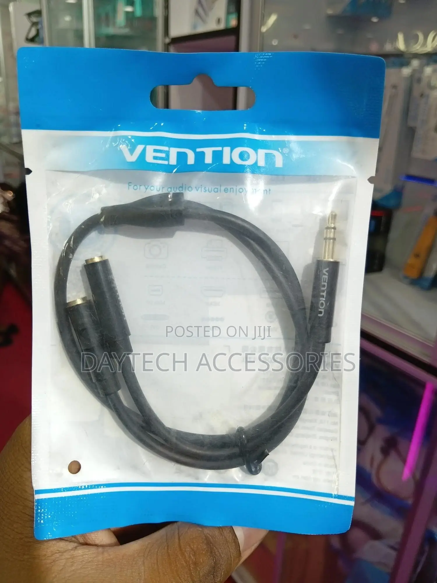 Vention 3.5mm Male to 2*3.5mm Female Stereo Splitter Cable 0.3m Black