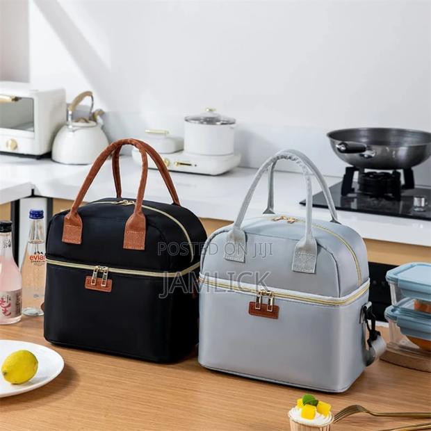 Double Layer Insulated Lunch Bag With Removable Strap - Av - thumbnail 2