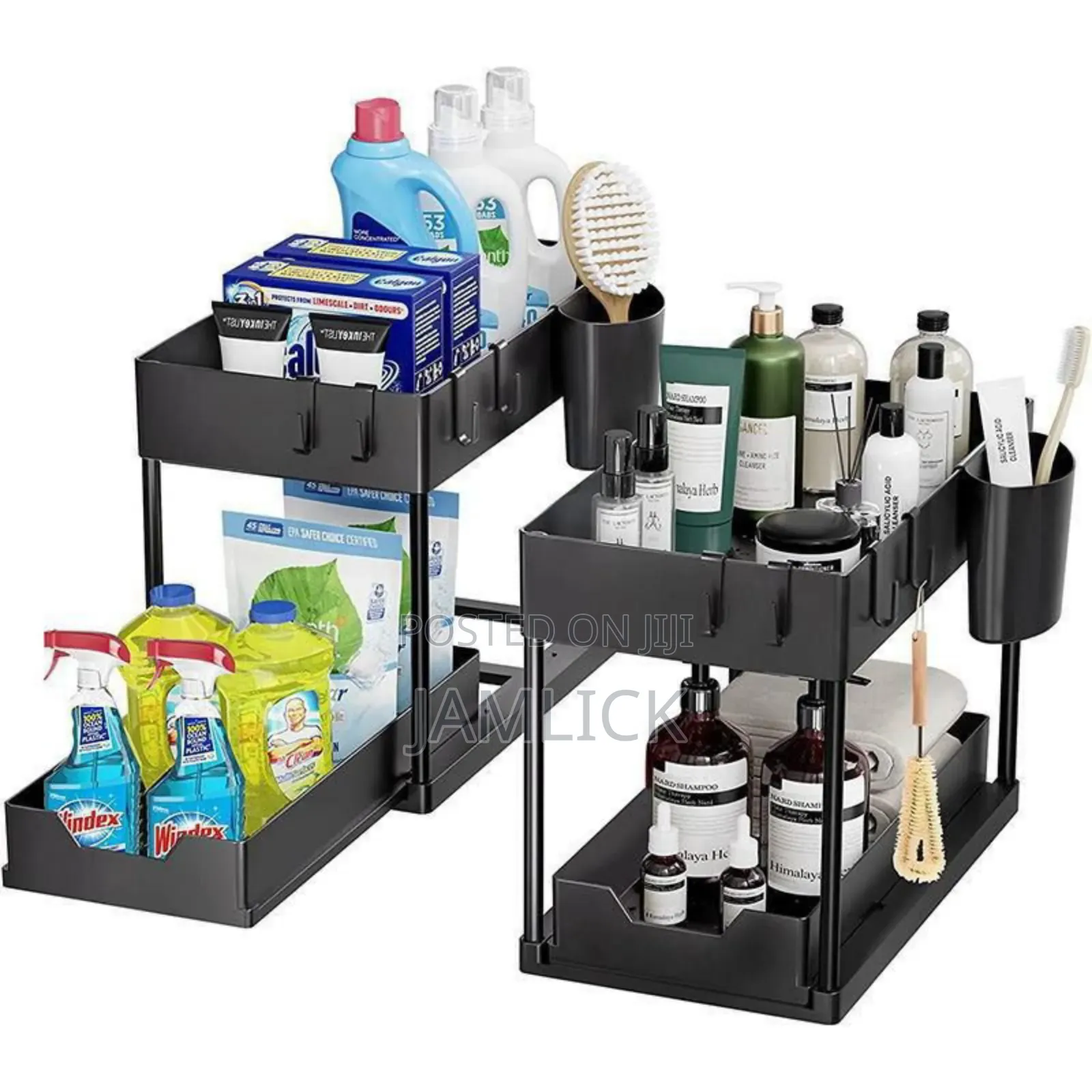 Double Sliding Under Sink Organizers and Storage - Av