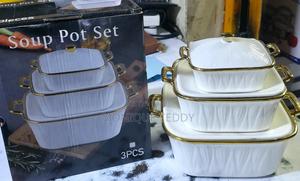 3 PCS Ceramic Soup Pot