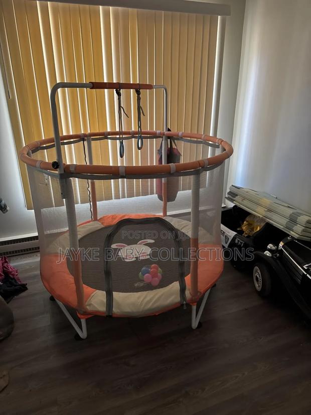 Kids Mini Trampoline With Net – Safe Indoor Active Play - main view