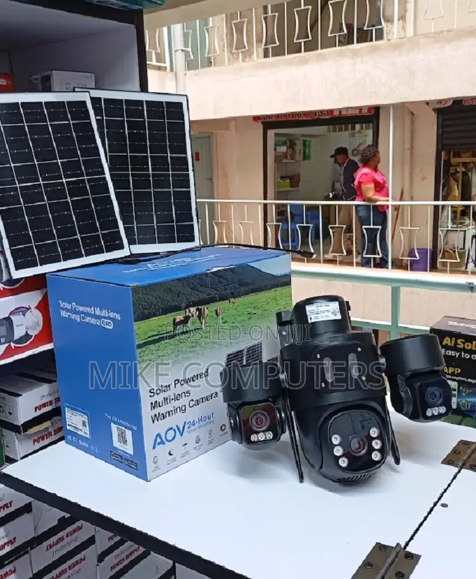 Three Screens Camera Solar Powered - (Pir Human Detection,