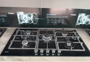 Haier 5-Burner Built-in Cooker Hob-S775b – Premium Black Glass Gas Hob