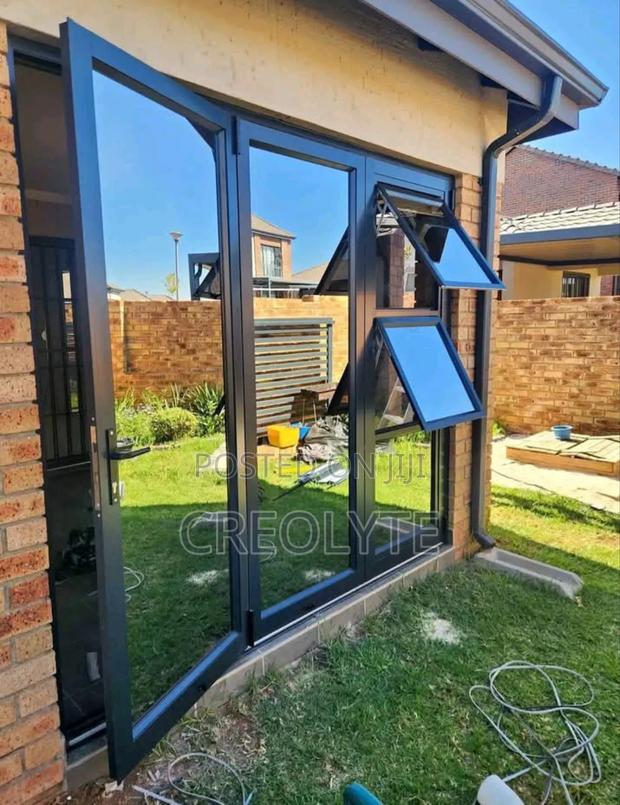 Grey Coated Aluminium Windows - main view