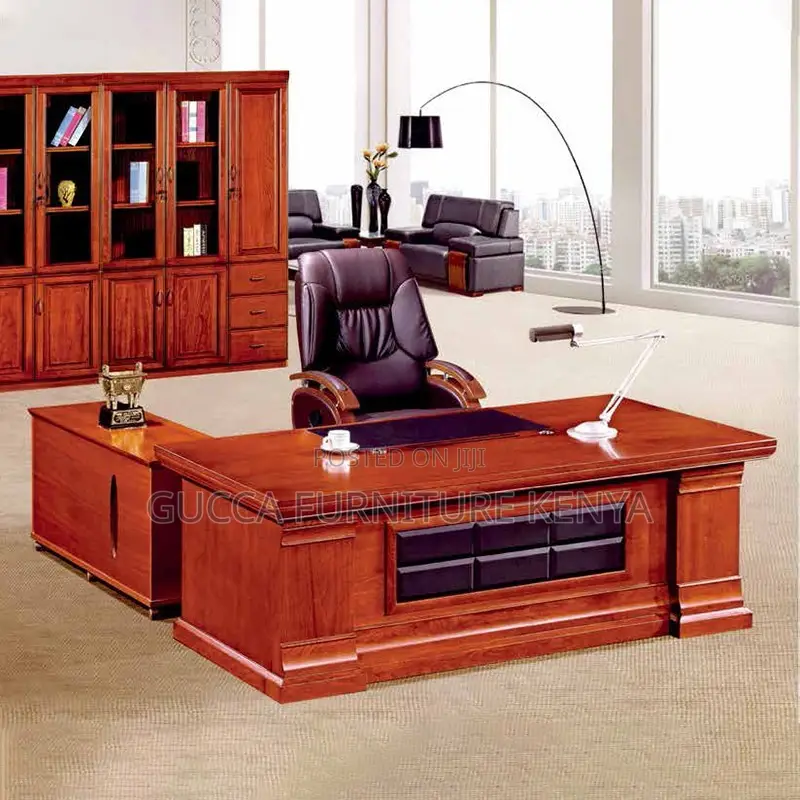 160cm Executive Mahogany L-Shaped Boss Desk