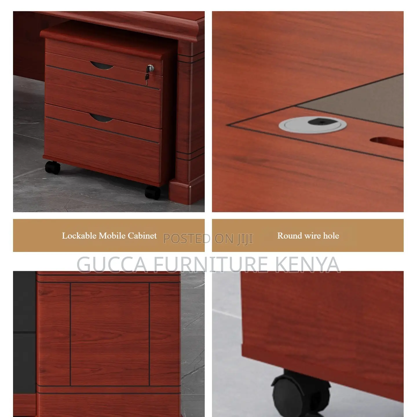 160cm Executive Mahogany L-Shaped Boss Desk